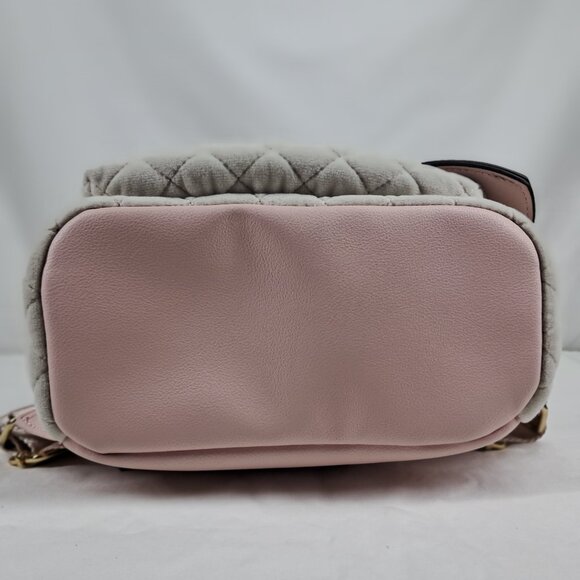 Juicy Couture Royal Moment Pink Cream Soft Velvet Backpack Purse Bag - Picture 6 of 16